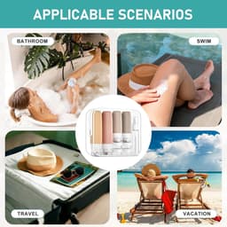 reisset voor badproducten, 16 stuks siliconen reisflessen voor het opbergen van shampoo, douchegel, huidverzorgingsproducten en meer — thumbnail 3