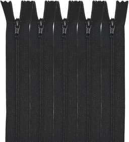Nylon Ritssluitingen - Kleding Ritsen - Kleding Maken - Met Metalen Schuif - 12 cm - Zwart — thumbnail 1