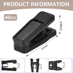 Wasknijpers Baby - Kledingklemmen Plastic - Kleding Drogen - Sterke Hechting - 40 Stuks - Zwart — thumbnail 2