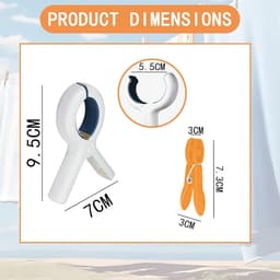 Wasknijpers Kunststof - Handdoekclips Strand - Kleding Ophangen - Winddicht Ontwerp - 14 stuks - Grijs — thumbnail 2
