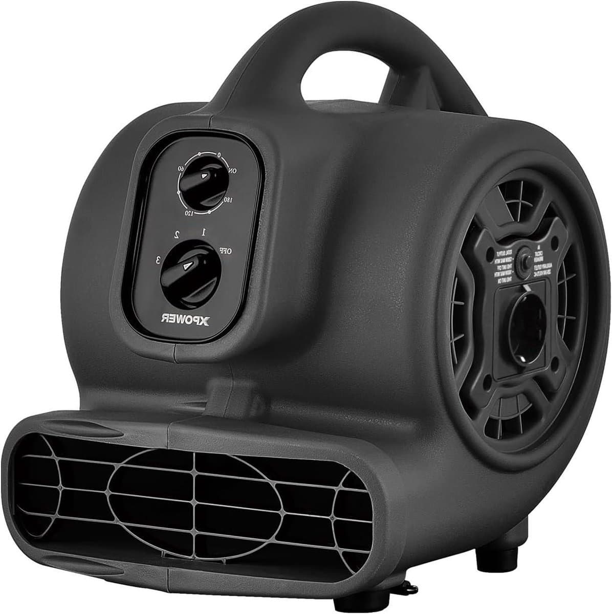 Centrifugale Luchtverplaatser - Vloerventilator Droger - Vloeren Drogen - Stapelbaar Daisy Chain - 700 CFM - Zwart — afbeelding 1