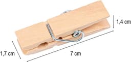 mit Herz Houten knijpers breed, 10 stuks, decoratieve wasknijpers, 7 cm hoog, 1,7 cm breed, voor foto's, wenskaarten, geschenkdecoratie, adventskalender, doe-het-zelf geldgeschenken, decoratie — thumbnail 4