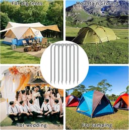 SnelShoppen - 6 Stuks Grondankers, Grondankers 30 cm Lang, U-Haak, Tent Pegs, Trampoline Haken voor Bevestigen van Tuinhekken, Camping, Tuin, Winderig — thumbnail 4