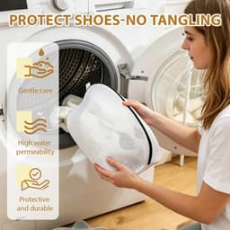 Waszakken voor schoenen, waszak en wasnet voor wasmachine, waszak voor schoenen en opslag, bescherming van schoenen tegen beschadigingen en het houden van schone kleding — thumbnail 3