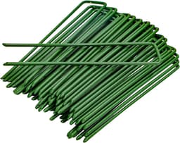 SnelShoppen - 40 Stuks Tuinpinnen U-vormige Stalen Grondankers 15CM voor Onkruidbestrijding, Graszoden, Afdekzeilen en Netten - Groen — thumbnail 1