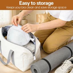 SnelShoppen - Pack van 4 Wasmachine BH Wasnetten - Polyester Waszak met Rits - Beschermt Gevoelige Kleding - Wit en Grijs - Voor Delicate Was — thumbnail 3