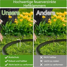 SnelShoppen - Pack van 50 grondankers/peggen, roestvrij, grondankers voor tuinvlies, onkruidvlies, schutting & tent, 150/200 mm x 40 mm x 2,5 mm, stev — thumbnail 3