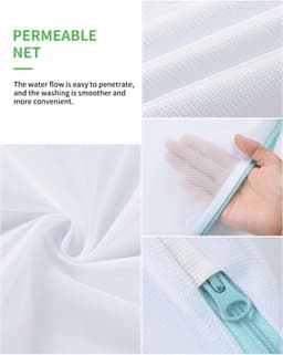 SnelShoppen - Wasnet voor Delicate Kleding - Mesh Waszak met Handvat en Rits - 40x50cm - Set van 2 - Ideaal voor Ondergoed, Blouses en Hemden — thumbnail 3