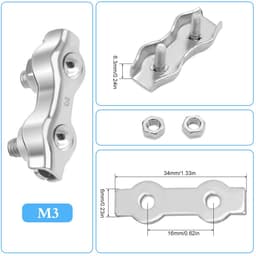 Kabelklem M3 Duplex - 10 stuks - RVS 304 - Voor 3mm staal kabel - Beveilig kledinglijn en luifel - SnelShoppen — thumbnail 3