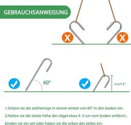 16-delige Grondankers 30cm J-Type Gegalvaniseerd Staal voor Tent, Camping en Trampoline - Ideaal voor Stabiliteit en Ondersteuning — thumbnail 2
