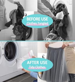 Wasnet voor wasmachine - Wasserij Zak 40 x 50 cm - klein Wasgoed Zak met verborgen ritssluiting - waszak om vervorming en vouwen van kleding te voorkomen - wasnet beschermt kleding — thumbnail 5