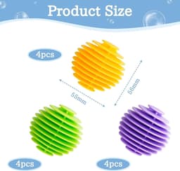 12 stuks wasballen voor de wasmachine, droogballen, 3 kleuren — thumbnail 2