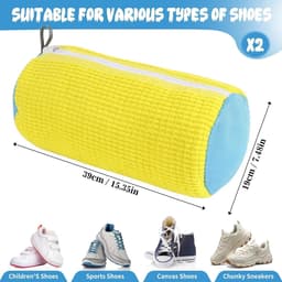 Herbruikbare Schoenwaszakken 2-Pack van Microfiber met Onzichtbare Rits voor Sport- en NetSchoenen, Ideaal voor Onderhoud en Bescherming van Schoenen — thumbnail 2