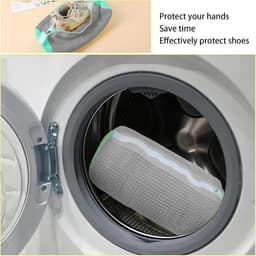 Set van 2 Waszakken voor Schoenen, Geschikt voor de Wasmachine, Herbruikbaar voor Sport- en Canvas Schoenen, Grijs — thumbnail 5
