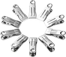 Roestvrijstalen wasknijpers - Kledingclips - Wasgoed drogen - Weerbestendig - 8 stuks - Wit — thumbnail 1