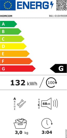 HOMCOM Mini Wasdroger - 3kg Laadvermogen - Luchtafvoerdroger-6 droogstanden- 1000W - Vrijstaand - Zilver — thumbnail 2