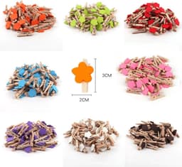 Houten Wasknijpers - Kleine Decoratieklemmen - Foto's Ophangen - Natuurlijk Hout - 50 Stuks - Groen — thumbnail 5