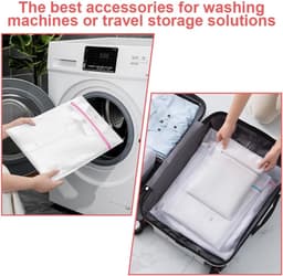 10 Stuks Wasnet, 3 Maten Duurzame Mesh Grote Waszakken voor Wasmachine,Vervorming en Vouwen, Waszak met Ritssluiting Kan Worden Gebruikt voor de Delicate Was, T-Shirts, Jas, Jurk, Broek, babykleding — thumbnail 2