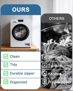 Waszak voor Wasmachine 4 Stuks, Versterkt Wasnet met Rits, Dikker Materiaal en Duurzaam, Herbruikbare Laundry Bag Kleding te Beschermen, Voor Ondergoed, Sokken en Delicate Kleding (2L + 2M) — thumbnail 4