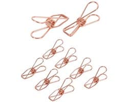 Dailygoods - 50 stuks stalen draadklemmen, 32 mm multifunctionele pinnen voor kleding, rekeningen, papier, kantoorbenodigdheden, keuken, kamperen (roségoud)