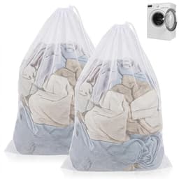 Wasnetten voor Wasmachine met Trekkoord, Fijnmazige Waszak voor Beddengoed, Knuffels en Opbergen, Wit — thumbnail 1