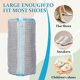 2-pack Schoenwaszakken voor Wasmachine, 360° Reinigingsnet voor Schoenen met Rits en Rem, Wasnet voor Sneakers, Schoenenzak voor Wasmachine en Droger, Herbruikbaar — thumbnail 5