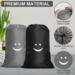 Extra Grote Waszakken - 61x91cm Vouwbare Opbergzakken voor Vuile Kleding, Met Trekkoord, Duurzaam en Ideaal voor Reizen, Badkamer, Slaapkamer en Studentenhuis — thumbnail 2