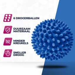 Livenzo Drogerballen - Wasbollen - 6 Stuks - Siliconen - Sneller droog - Anti-kreuk - Blauw — thumbnail 4