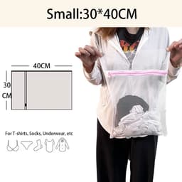 Mesh waszakken met ritsen voor wasmachine, 2 stuks willekeurige kleur duurzame netto waszakken reizen waszak (30 x 40 cm) — thumbnail 1