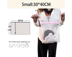 Mesh waszakken met ritsen voor wasmachine, 2 stuks willekeurige kleur duurzame netto waszakken reizen waszak (30 x 40 cm)