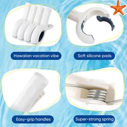 8 stuks handdoekclips voor ligstoelen, witte grote strandhanddoekclips voor ligbedden, strandharingen voor handdoeken, wasknijpers, zonnebedhanddoekclips, zonnebankharingen voor strandhanddoeken — thumbnail 5