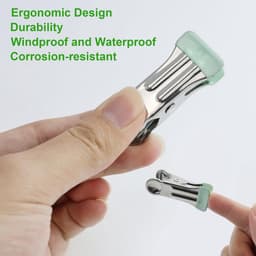 Wasknijpers, roestvrijstalen klemmen, metalen wasknijpers, multifunctionele antislip metalen klemmen, stabiel, voor sokken, handdoek, voedselafdichting (blauw, zwart, groen, roze) — thumbnail 4