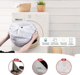 Set van 2 Fijne Mesh Waszakken met Trekkoord voor Wasmachine, Reizen en Studentenwoningen - Ideaal voor Kleding en Speelgoed — thumbnail 3