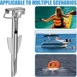 Zandanker Boot - Watersport Anker - Watersport Stabiliseren - Roestvrij Staal - 44 cm - Zilver — thumbnail 5