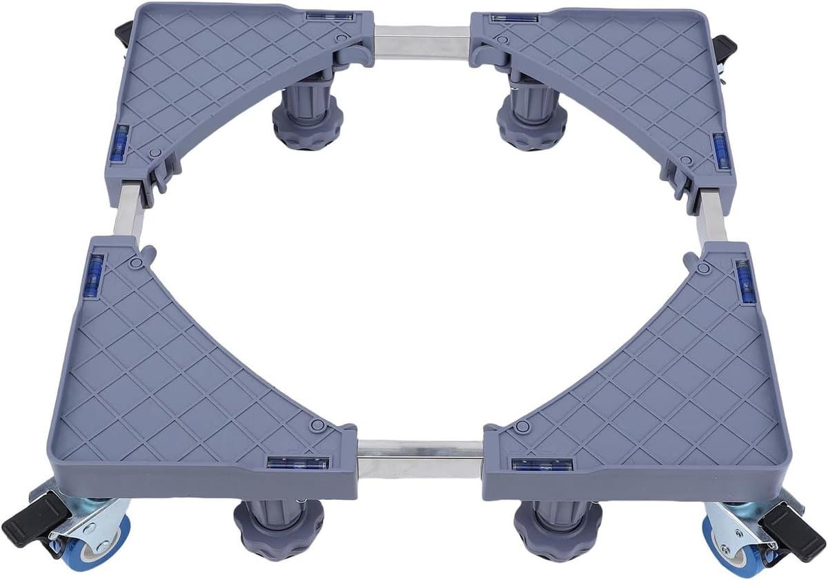 Koelkaststandaard Mobiele Basis - Wasdroger Trolley - Apparaten Verplaatsen - 360 Graden Wielen - 41-64 cm - Zwart — afbeelding 1