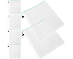 Ademende Polyester Fruitnetzakken - Herbruikbare Mesh Zakken - Verse Groenten Opslag - Transparante Inhoudsherkenning - 35x30 cm - Wit