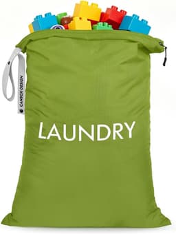Extra grote waszak 50x70cm voor vuile kleren, nylon opbergzak voor camping, caravan en studentenhuis — thumbnail 1