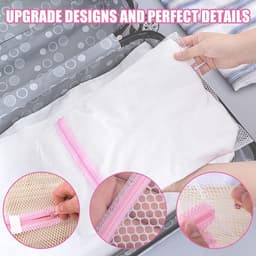 3-delige Herbruikbare Waszakken met Ritsen, 12"x16" Voor Delicate Kleding, Ondergoed en Reisorganizer — thumbnail 4