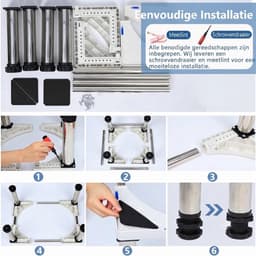 Ploutos® Wasmachine Verhoger - Wasmachine Sokkel - Wasmachine Onderstel - Grijs - 43cm x 25cm x 12cm — thumbnail 5