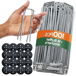 Grondankers Metaal - Tenharingen Set - Tuin Bevestigen - Verzinkt Staal - 100 Stuks - Zilver — thumbnail 1