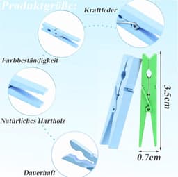 Wasknijpers - kleine wasknijpers om foto's, collages, ansichtkaarten, cadeaus op te hangen — thumbnail 3