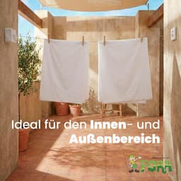 Uitschuifbare Drooglijn Voor Aan De Muur 5m – RVS-lijn 5 m, Vergrendeling, Max. 20 kg, Ruimtebesparend, ABS Behuizing, Wit — thumbnail 4