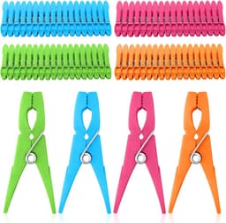 Wasknijpers, stevige plastic en kleurrijke kunststof wasknijpers, windbestendig, voor waslijnen en kleerhangers — thumbnail 1