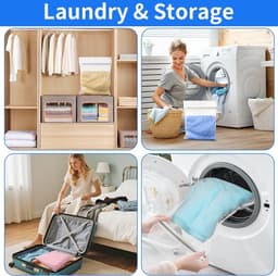 SnelShoppen - 2Pcs Extra Grote Wasnetten met Rits, Duurzame Herbruikbare Waszakken voor de Wasmachine - 60x80cm voor Delicate Kleding, Sweaters, Jasse — thumbnail 4
