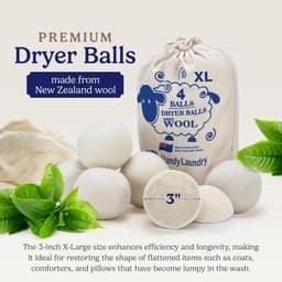 SnelShoppen - Wollen Wasdrogerballen Set van 6 - Natuurlijke Wasverzachter - Herbruikbaar - Vermindert Kreukels en Droogtijd - Duurzaam Alternatief vo — thumbnail 4