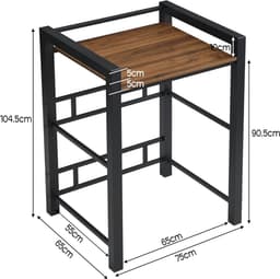 Wasmachinerek Bovenbouw - Opbergkast Droger - Ruimte Besparen - 300 kg Draagkracht - 1045 cm Hoog - Zwart — thumbnail 5