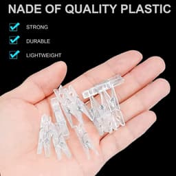 50 stuks hangende clips, doorzichtige wasknijpers, transparante kunststof klemmen, mini-klemmen, kleine hangende veerclips voor het ophangen van foto's, lichtsnoeren — thumbnail 5