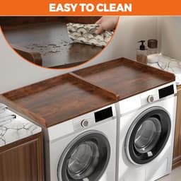 Wasmachine Aanrecht - Droger Werkblad - Wasruimte Organiseren - Met Randbescherming - 54 inch Breed - Houtkleur — thumbnail 4