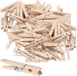 Houten Haringen - Wasknijpers - Was ophangen - Natuurlijk houtmateriaal - 200 stuks - Natuurlijk — thumbnail 1