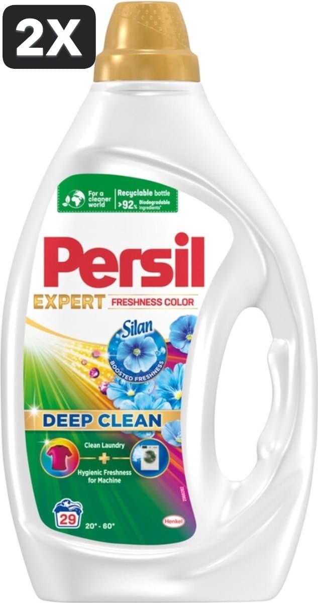 2 x Persil Expert - Vloeibaar wasmiddel - Gekleurde Was - Silan Boosted Freshness - 29 Wasbeurten — afbeelding 1